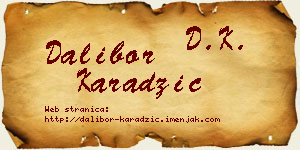 Dalibor Karadžić vizit kartica